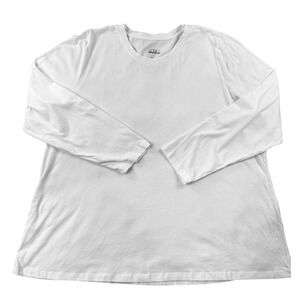 LOGO Principles Lori Goldstein White Long Sleeve Crew Neck Tee XL A702605